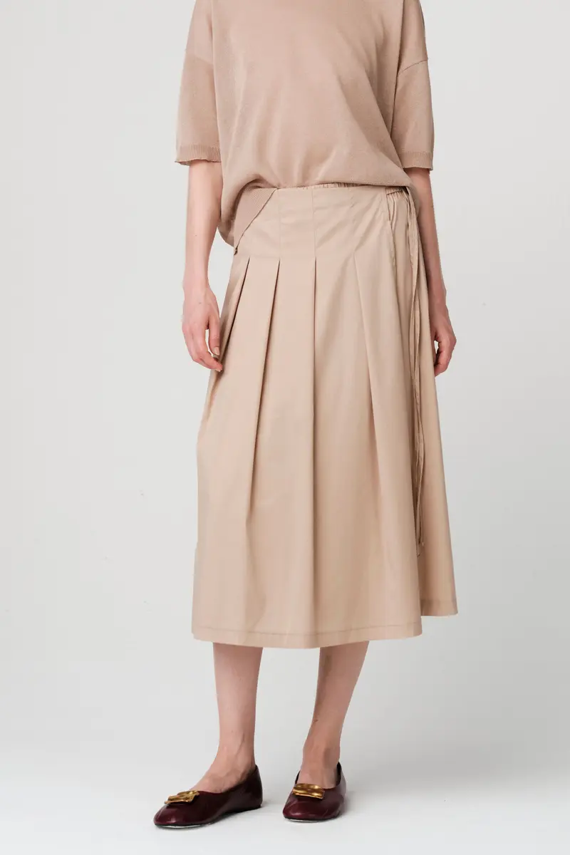 Skirt dubbel mid poplin BDCCNY11998 Sabbia