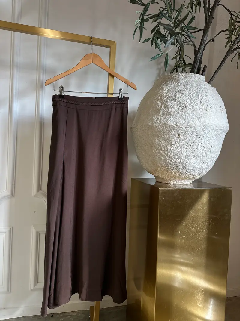 Skirt maxi brown RM707 Brown