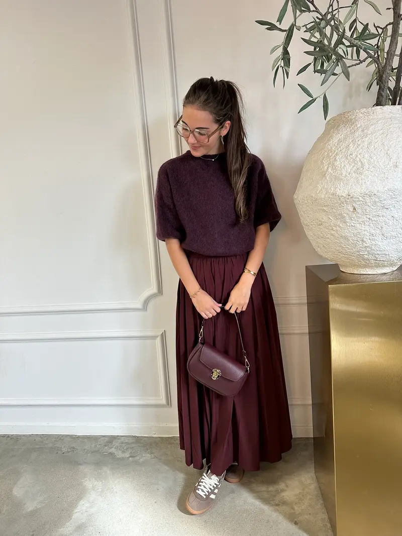 Skirt maxi D858 Bordeaux