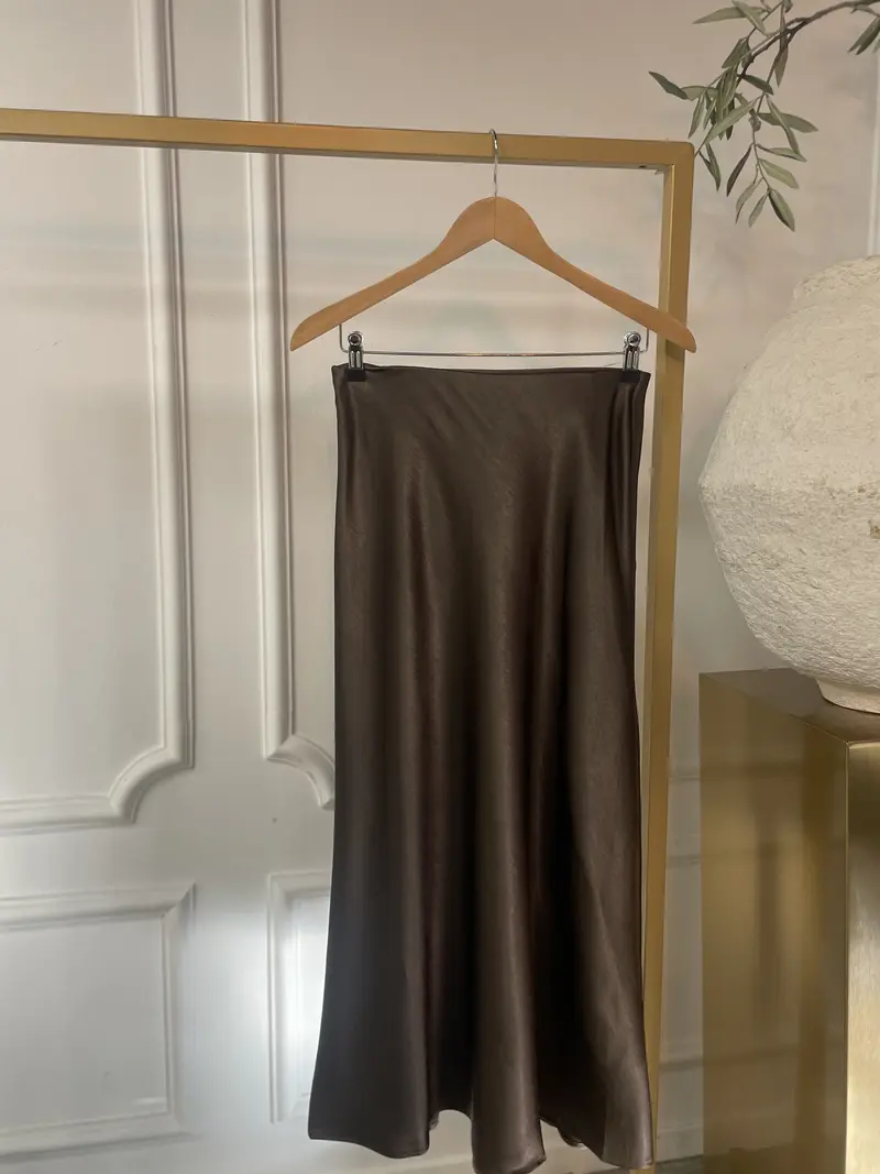 Skirt satinlook 6653 Brown