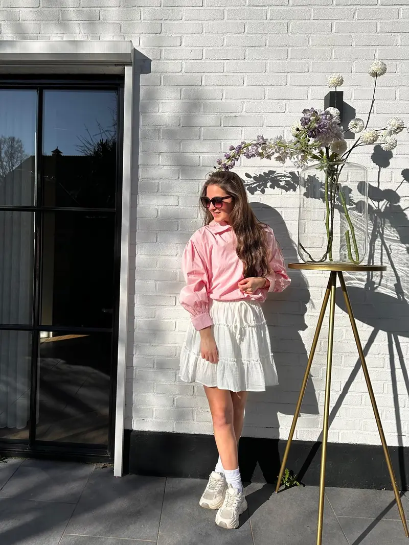 Skirt stroken 14-177 Off-white