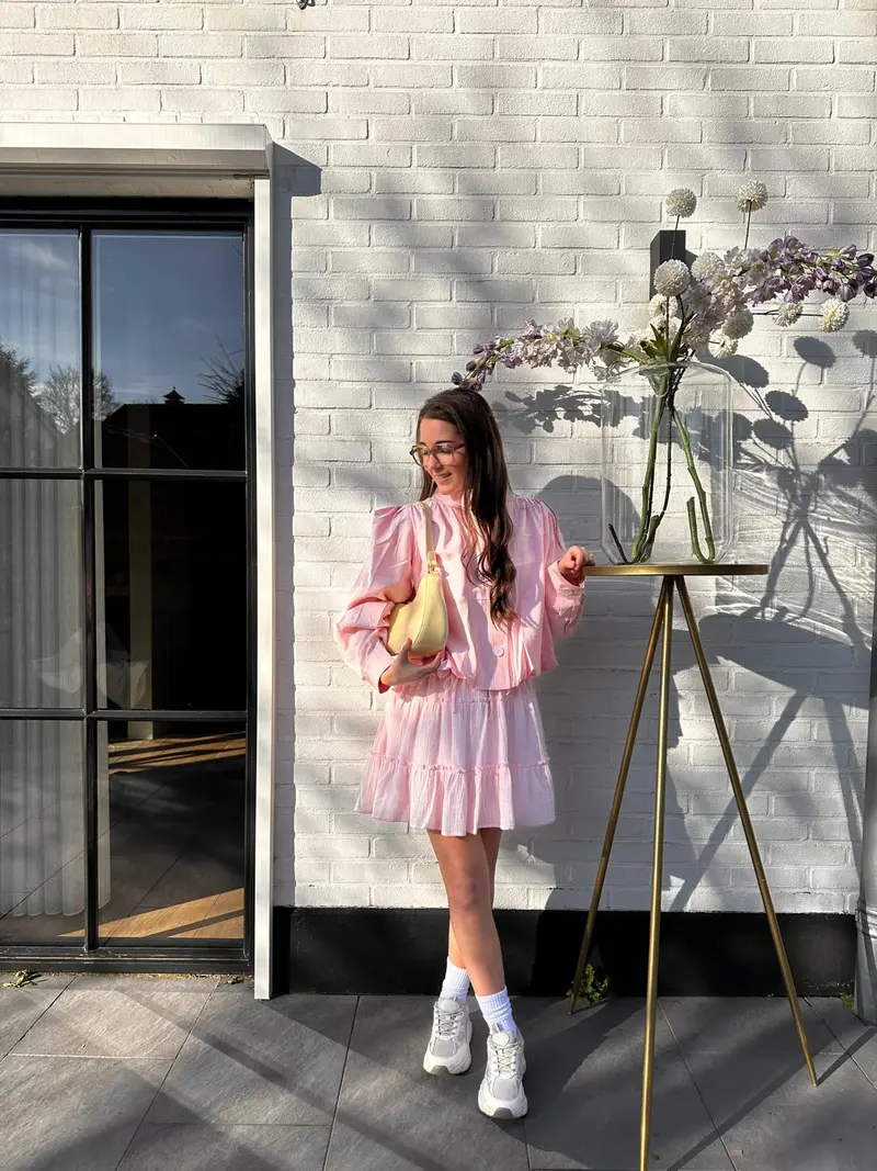 Skirt stroken 14-177 Roze