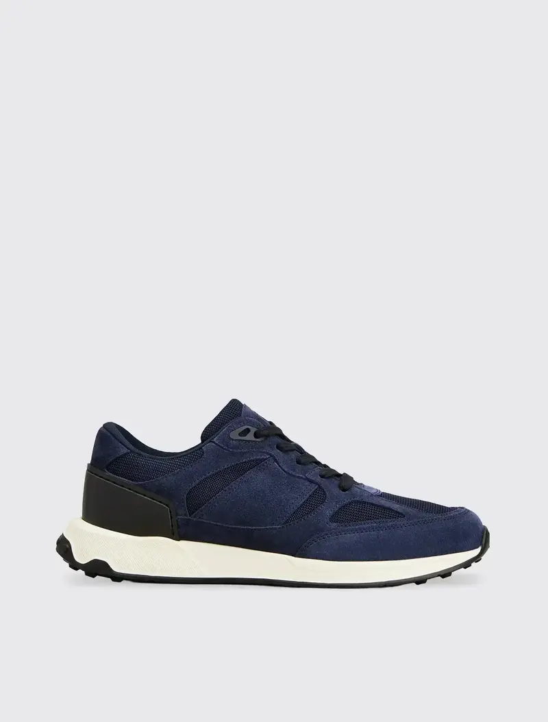 Sneakers in Leather and Fabric