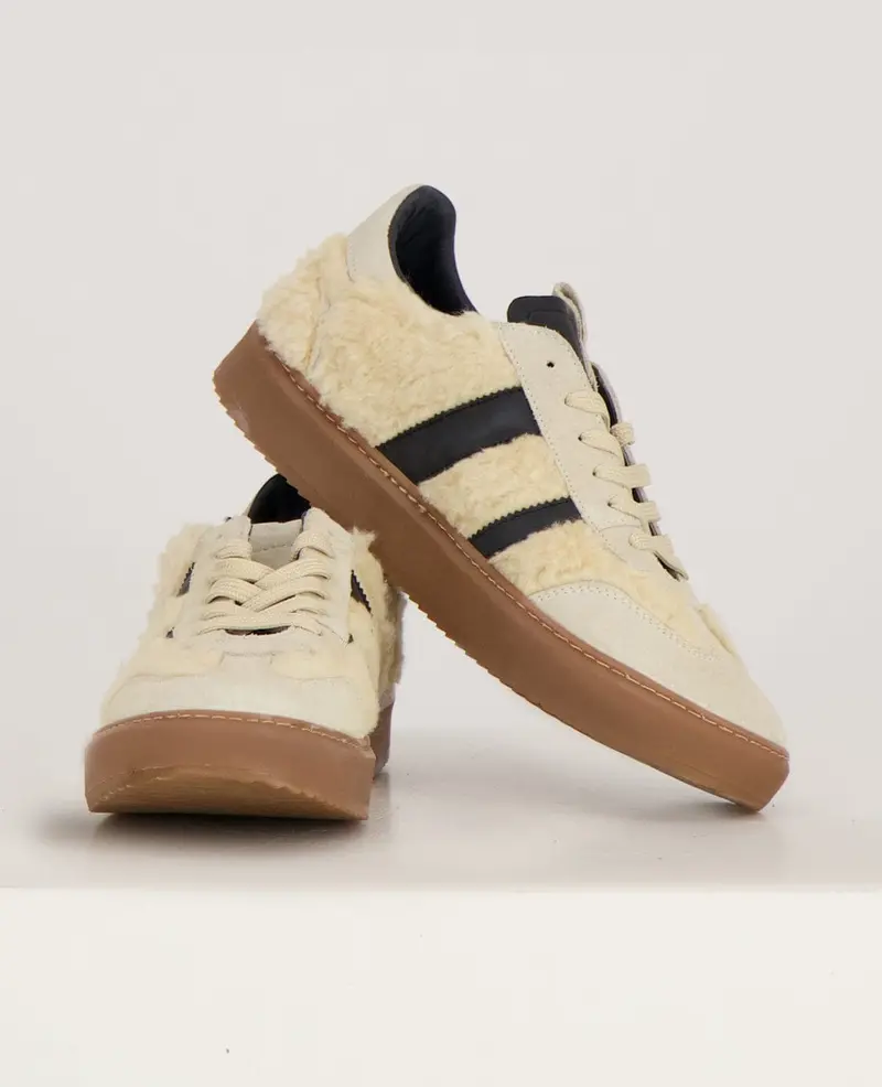Sneakers Stripes | Greige/Zwart