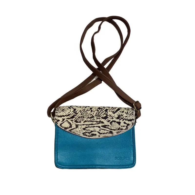 Soruka Beth print leather bag blue