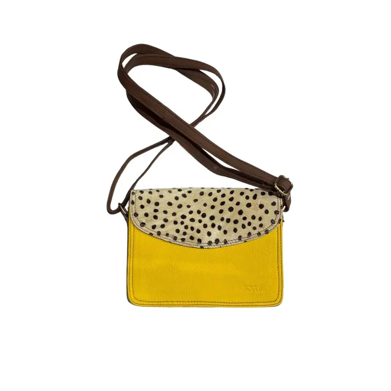 Soruka Beth print leather bag yellow