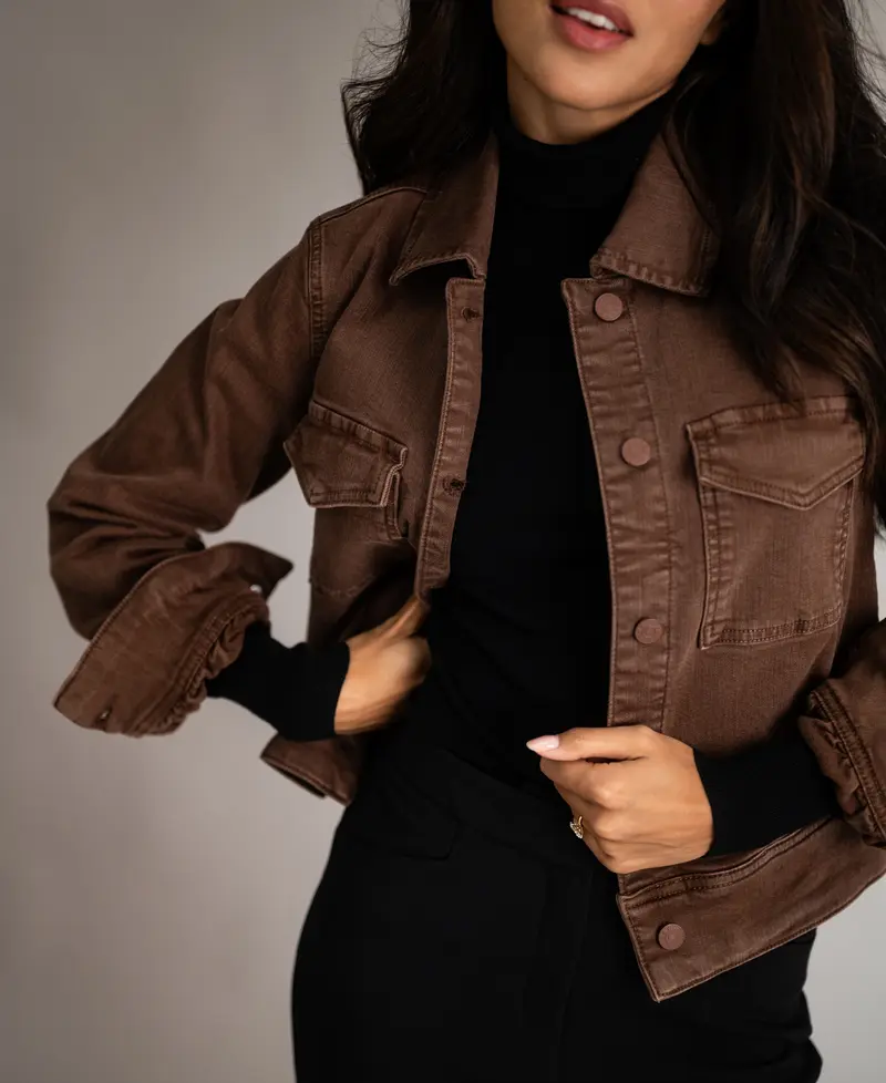 Stretch jeansjack LA CALLAS Cacao