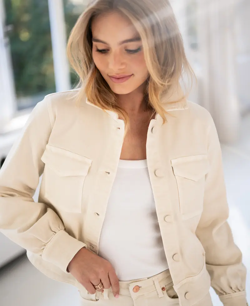 Stretch jeansjack LA CALLAS Cream