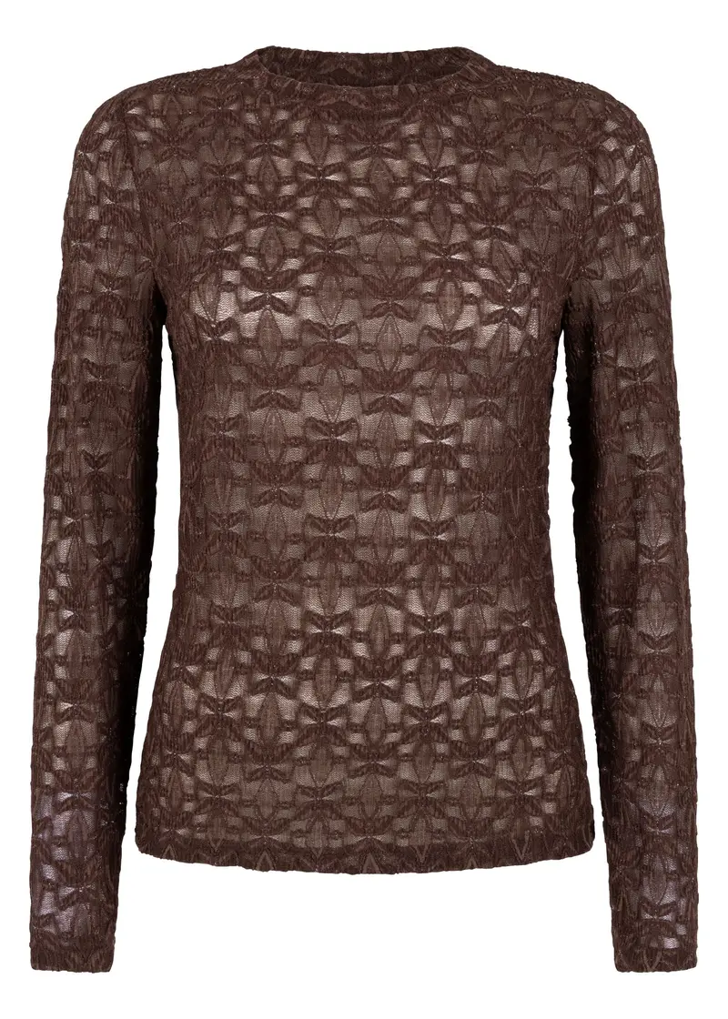 Stretch Lace Top C36-21-401 2650 Chocolate