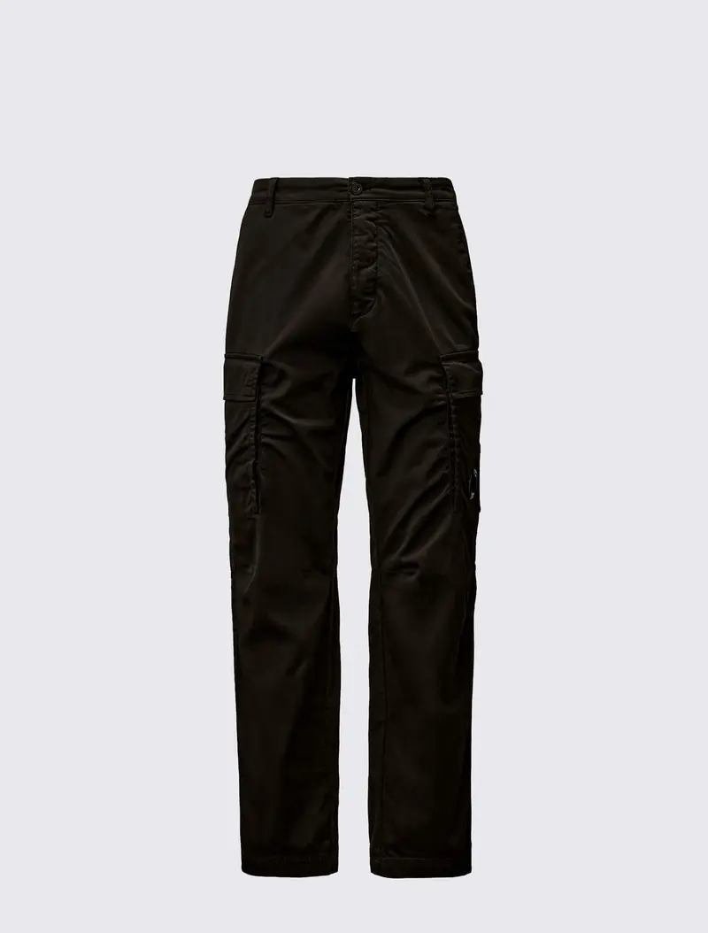 Stretch Sateen Loose Cargo Pants