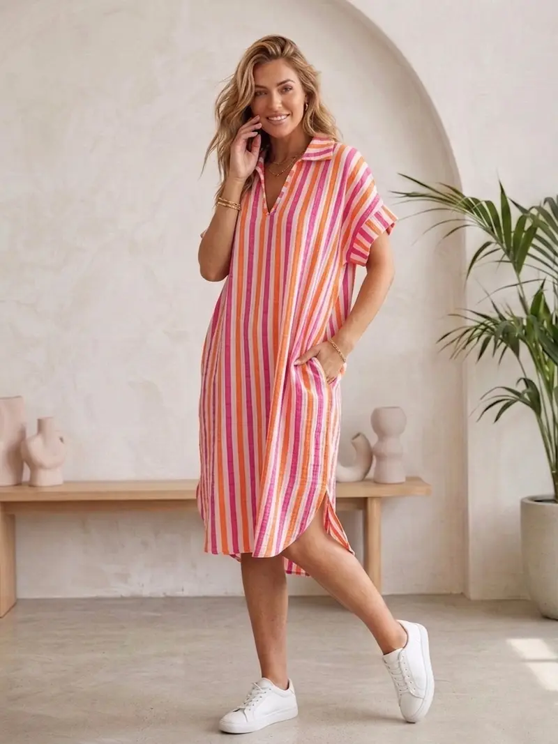 Stripe Shirt Dress