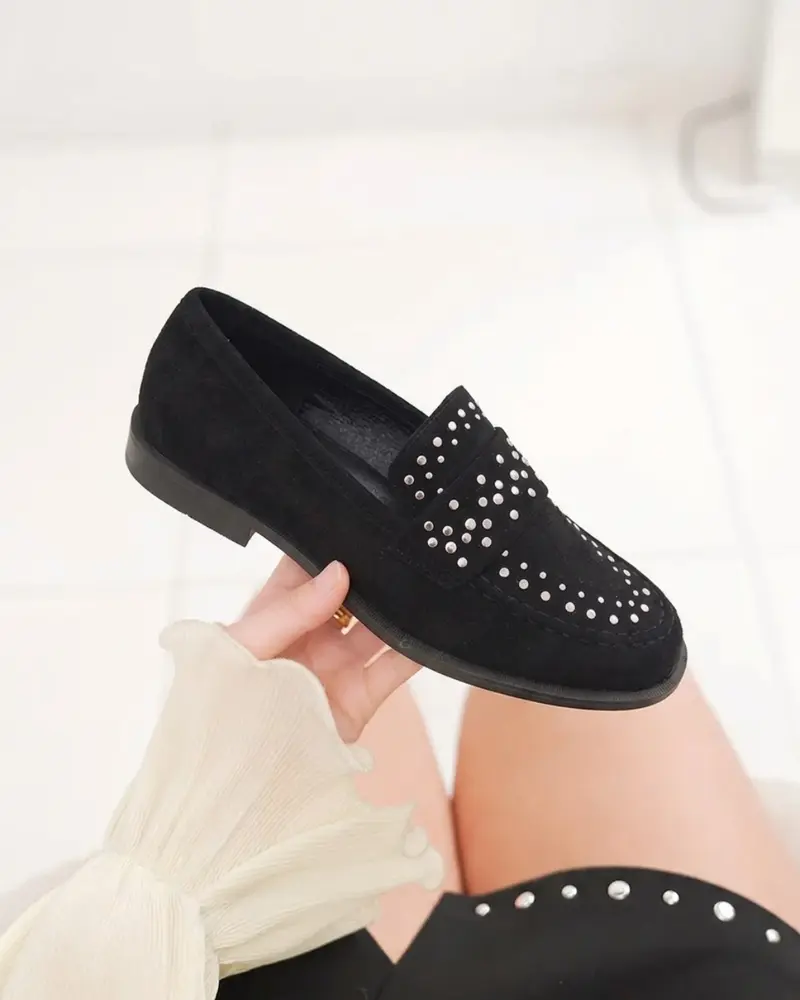 Stud Black Loafers
