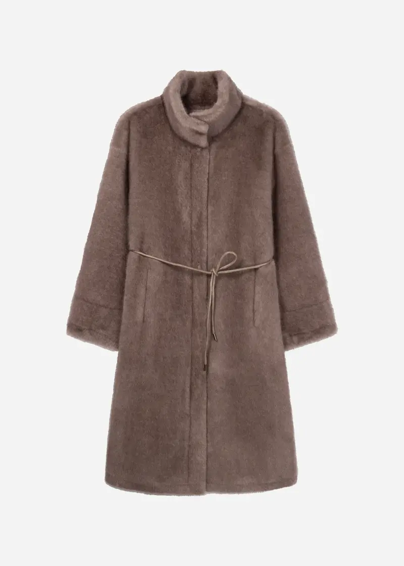 Studio AR | Freja Coat Faux Mink Pebble