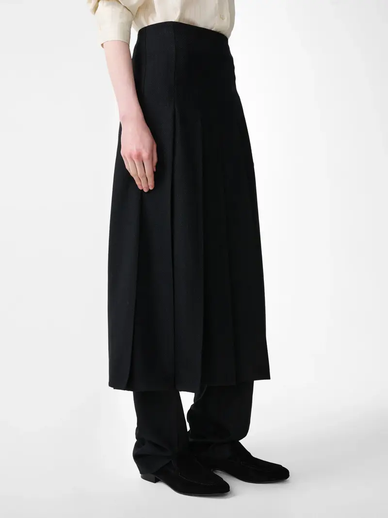 Studio Nicholson | Fuse Asymmetric Kilt Skirt Flint