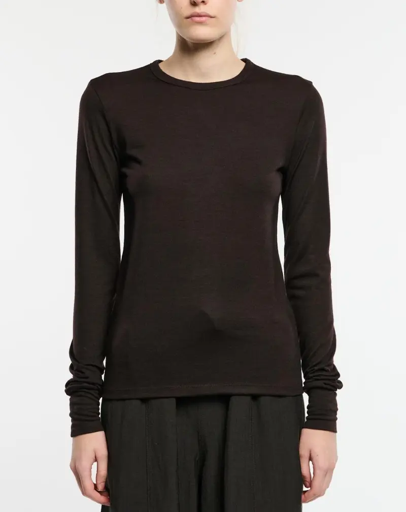 Studio Nicholson | Malin Jersey Long Sleeve Top Black Grape