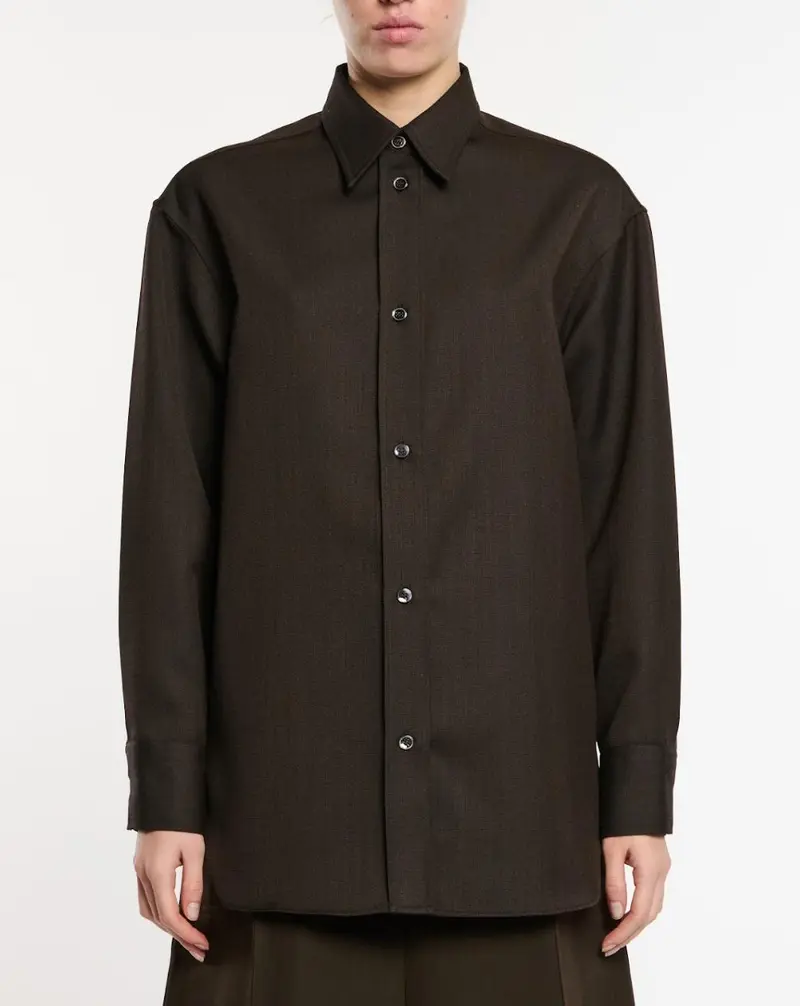 Studio Nicholson | Rouen Overshirt Oversized Shirt Coffee