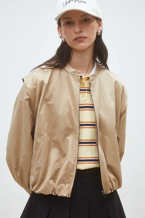 Suncoo manteau Evan zipped short jacket camel