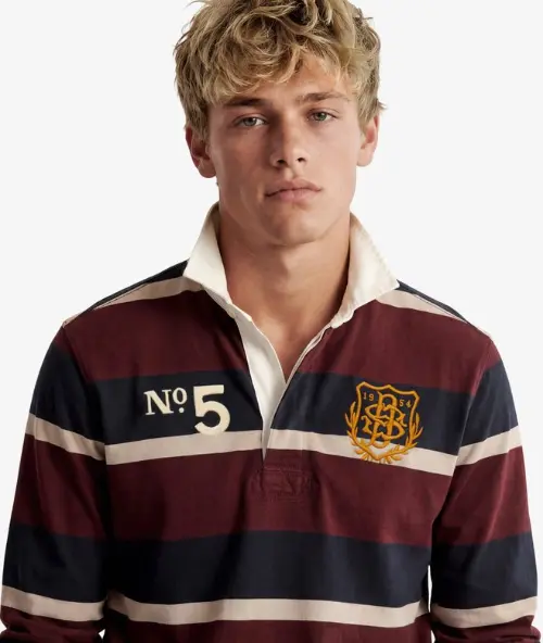 Superdry heren rugbyshirt rood