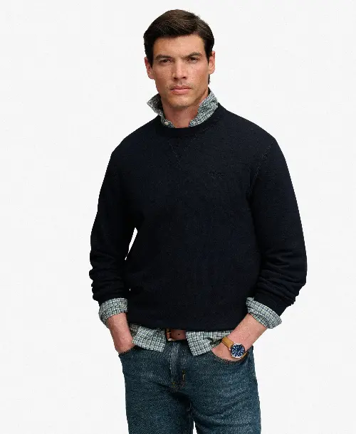 Superdry heren sweatshirt met logo marineblauw