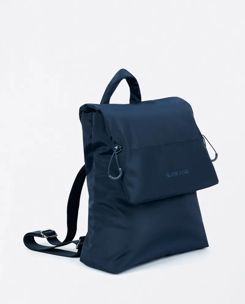 Surkana backpack in quilted nylon deep blue