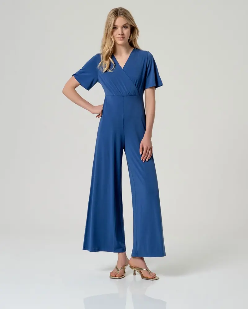 Surkana Cross Neck Jumpsuit Blue