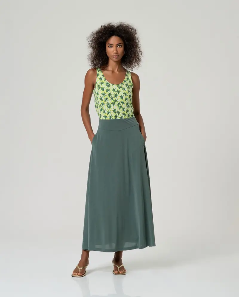 Surkana Maxi Skirt Bottle Green