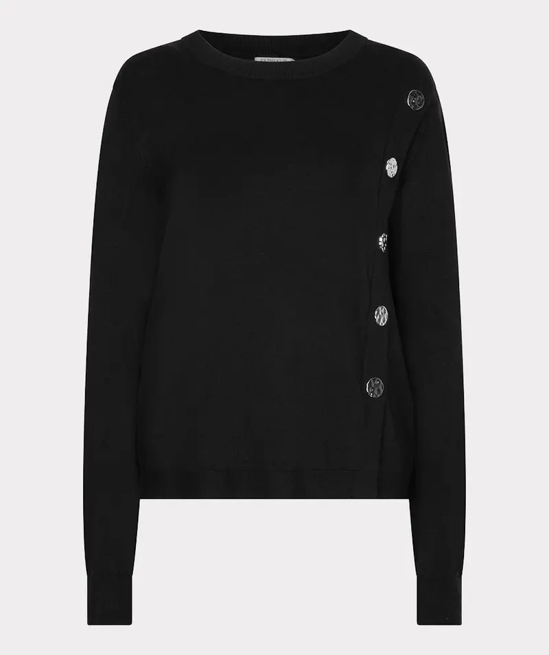 Sweater button detail basic knit F26.07545 Black