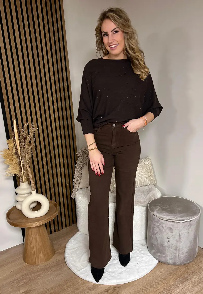 Sweater - Marit Sparkle Brown Party Collection