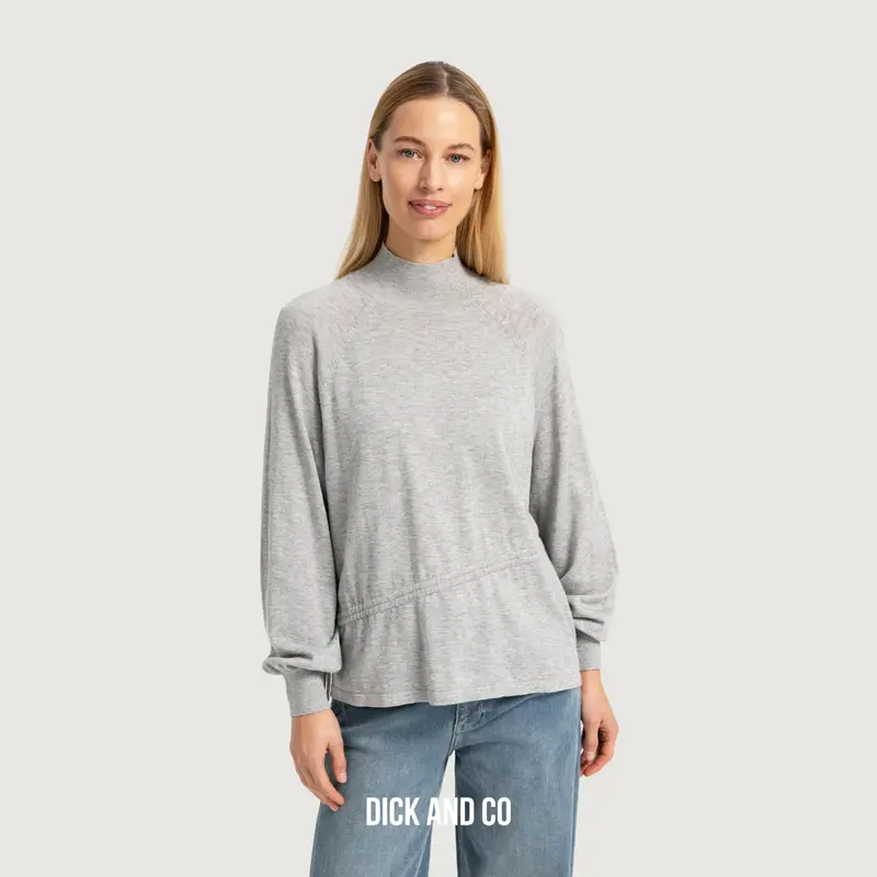Sweater met hoge hals en taillekoord
