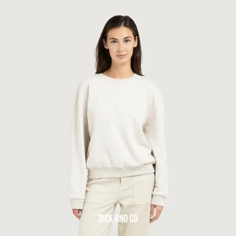 Sweater met opgestikte tekst