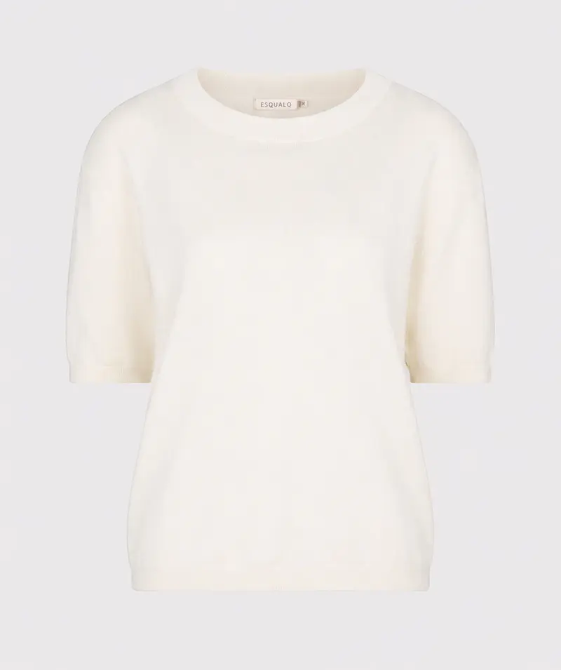 Sweater s/slve basic knit HS26.07206. Off-White