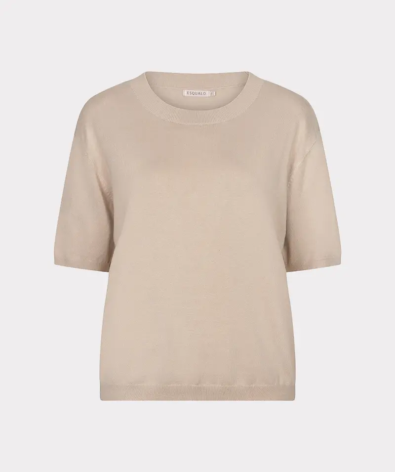 Sweater s/slve basic knit HS26.07206. Sand