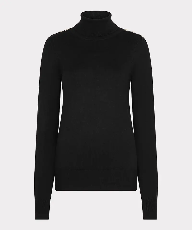Sweater schoulder button col F26.07544 Black