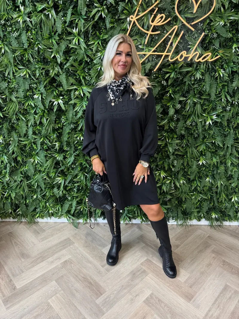 Sweaterdress soho zwart