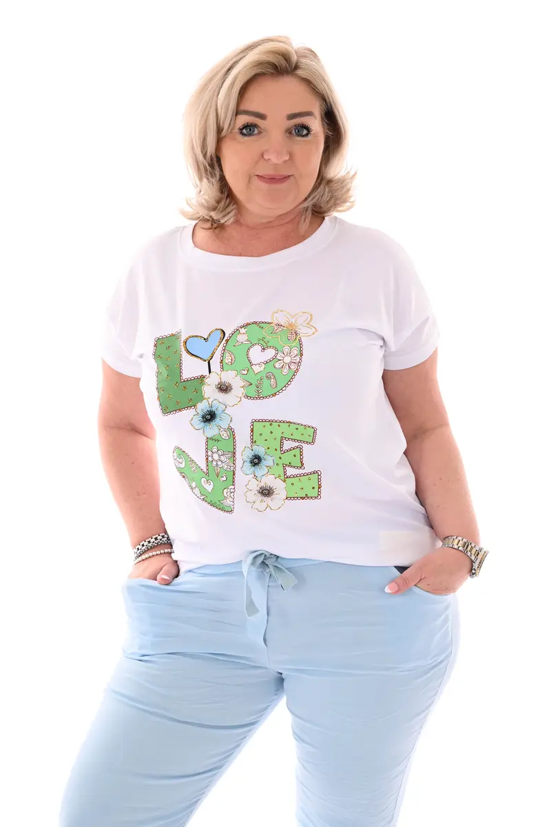 T-shirt met tekst groen