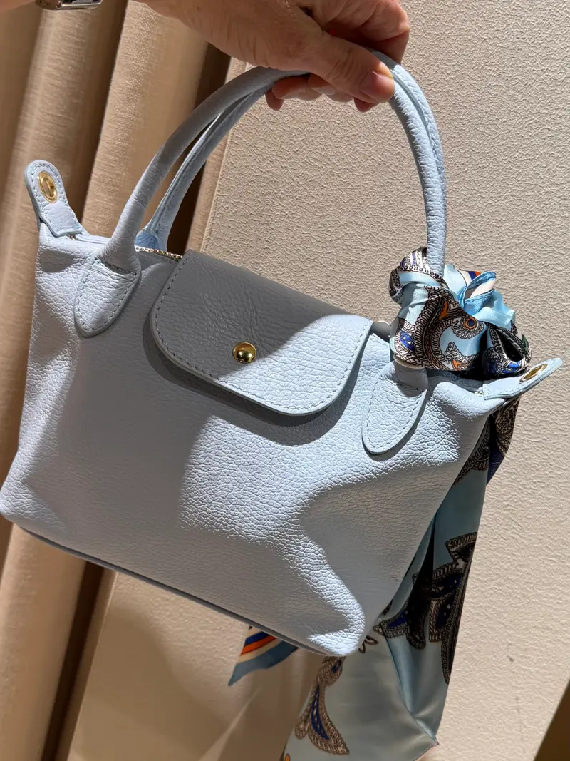 Tas Leder Chantal Lichtblauw