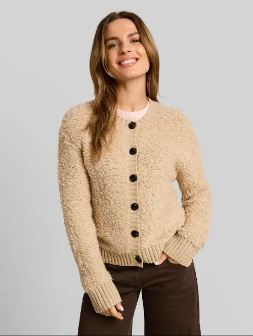 Tom Tailor bouclé damesvest beige