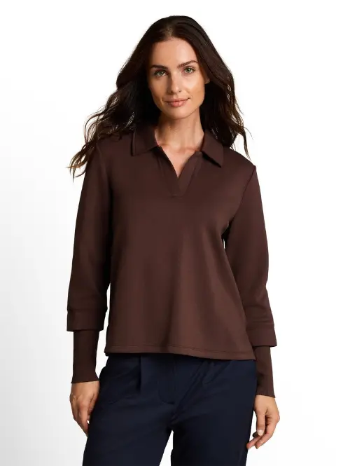 Tom Tailor dames trui scuba rib bruin