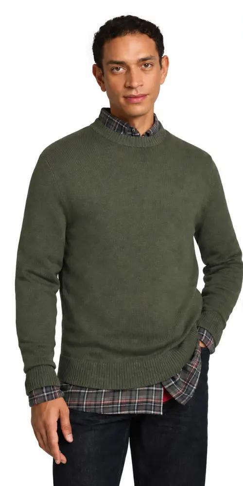Tom Tailor trui crew neck groen