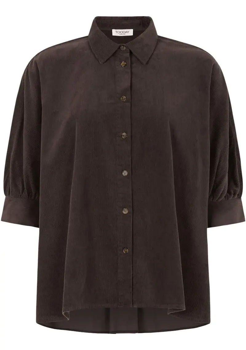 TOODAY Dove oversized shirt bitter chocolate