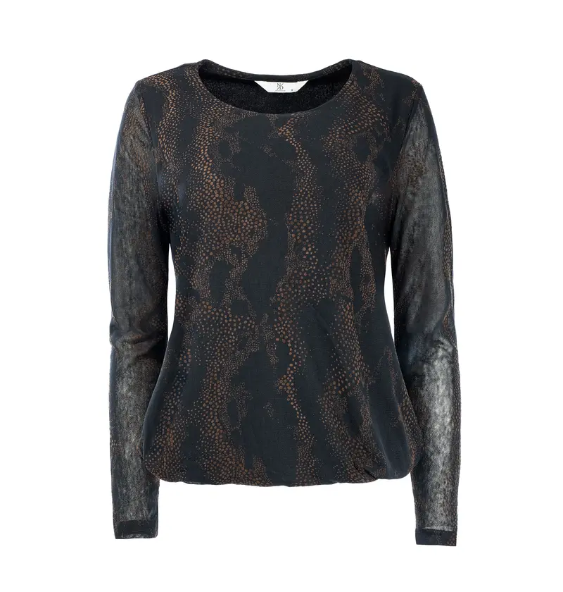 Top Alesias-D Black Snake Print Mesh | Black