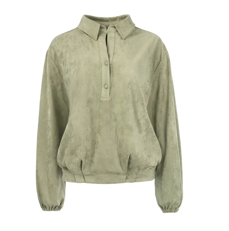 Top Lyme LS-RMJ Shiny Soft Suede | Oil Green