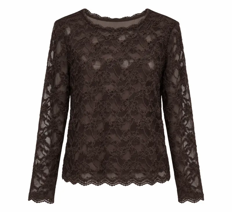 Top - Mesh Kant bruin