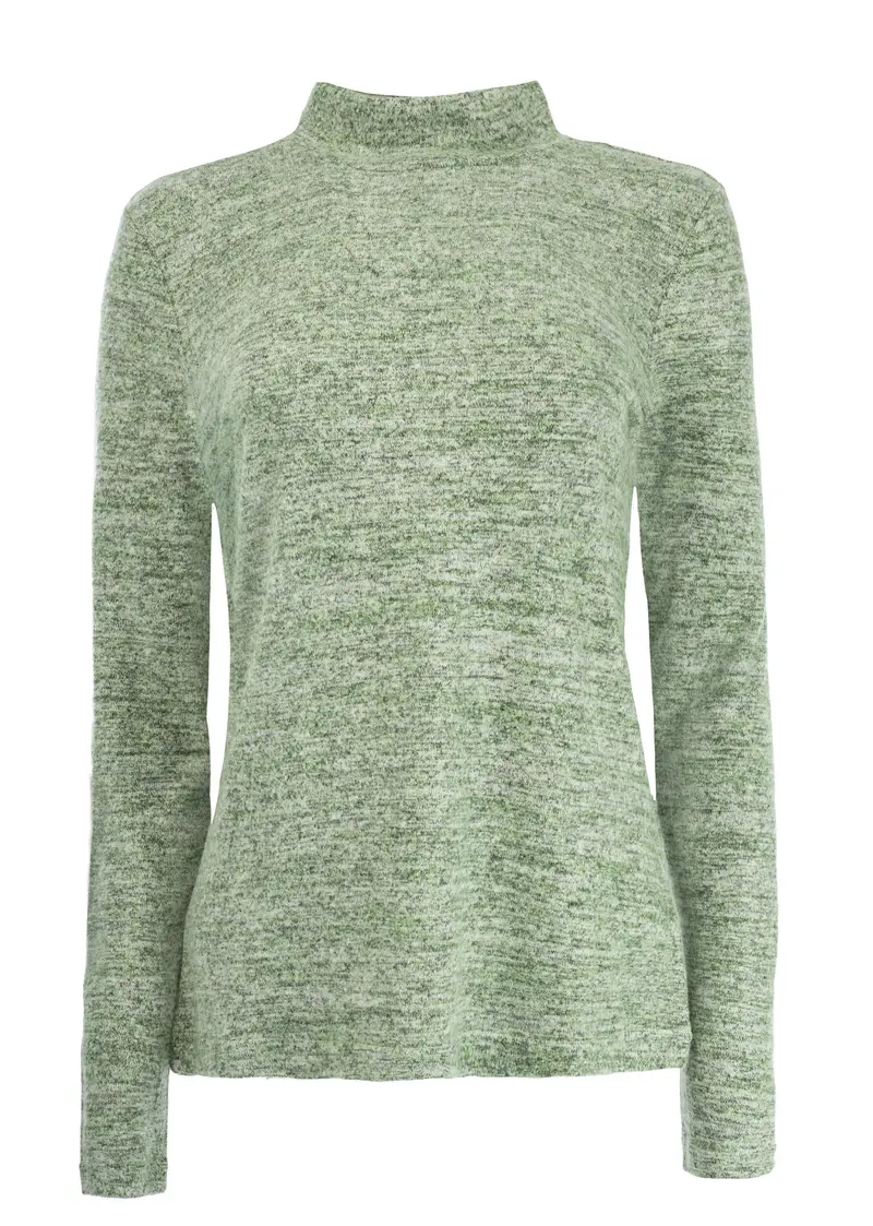 Top Milans Plain LS-RMJ Brushed Melange Knit | Aqua Grey
