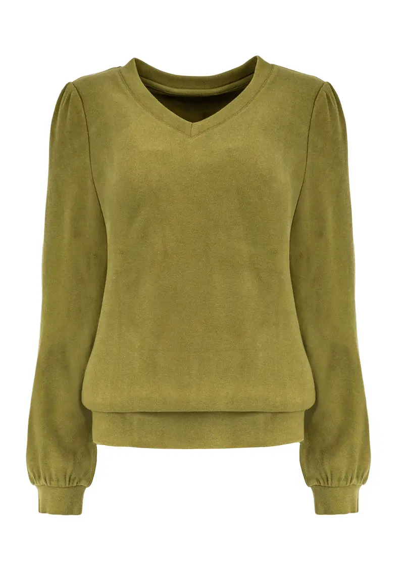 Top Veraya LS-RMJ Soft Stretch Knit | Green Moss