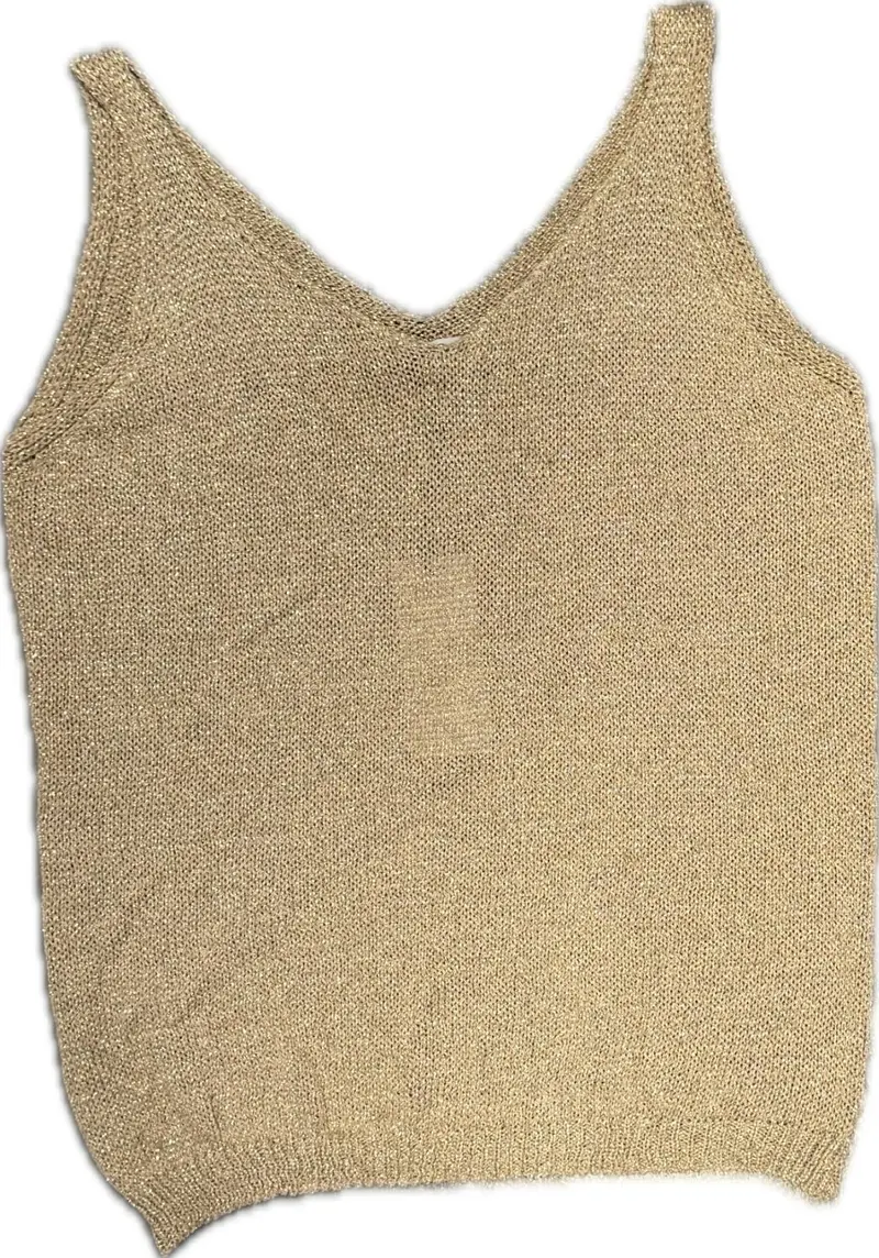 Top visoce gebreid lurex goud