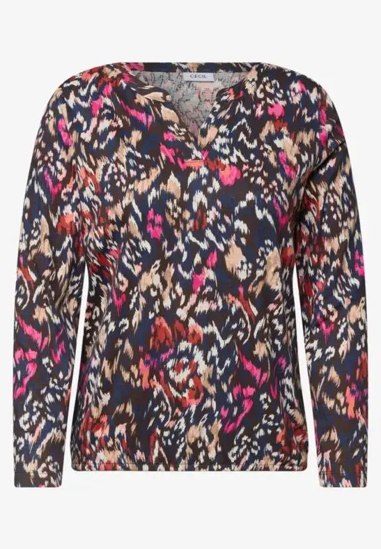 TOS AOP Split Neck Tunic