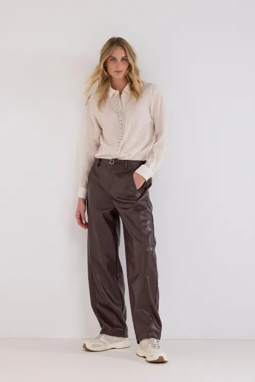 Tramontana broek leer bruin