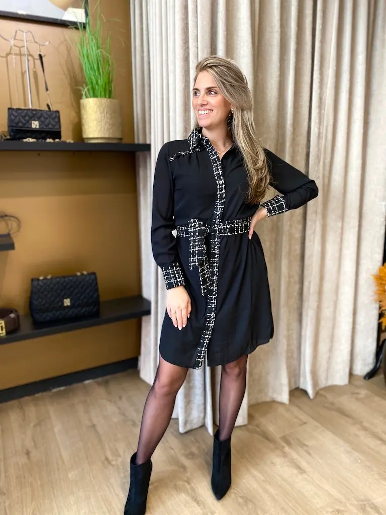 Tramontana -  Dress Chiffon Tweed Mix