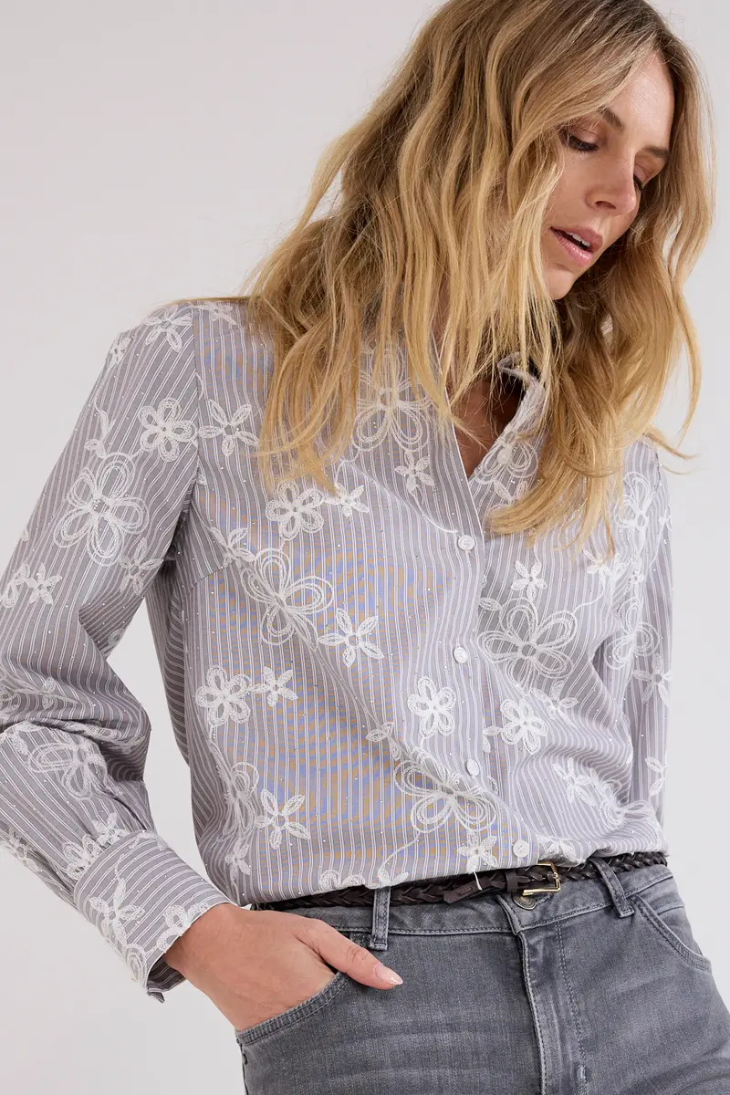 tramontana - Embroided Blouse Rhinestone